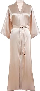 Robe kimono longue en satin de soie, peignoir kimono pour fête de mariage