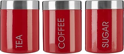 Boîtes à thé, café et sucre liberty premier housewares - lot de 3