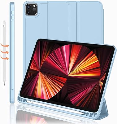 Coque weiyuan pour ipad pro 12.9 2021 avec porte-stylo (4ème génération), coque