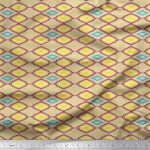Tissu crêpe doux beige soimoi, tissu crêpe chantant, largeur de cour géométrique 106,68