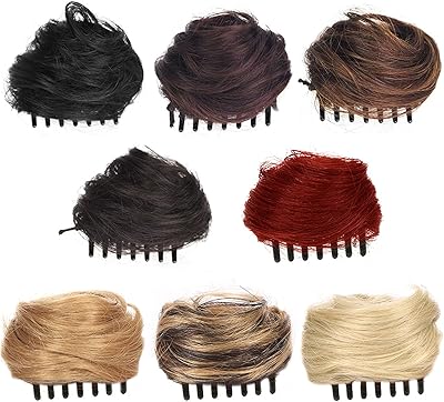 Ulcare pince à cheveux synthétiques courtes bouclés en chignon synthétique élastique chignons chignons