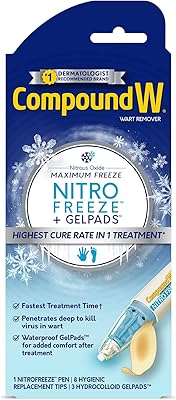 Compound w nitrofreez + gel pads stylo anti-verrues, 8 embouts remplaçables et 3 tampons de gel hydrocolloïde imperméables. Avec plus de 300000 références disponibles, DIAYTAR COTE D'IVOIRE est le plus grand magasin en ligne de Côte d'Ivoire, offrant aux clients une expérience d'achat en ligne riche et variée. Le site met en avant des produits de haute qualité, et les clients peuvent bénéficier d’une livraison rapide et fiable partout en Côte d'Ivoire. La boutique en ligne est constamment améliorée pour offrir le meilleur service possible à ses clients.