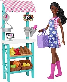 Ensemble de jeu barbie farmers market, poupée (brune), support, pancarte, légumes, pain, fromage et fleurs, excellent cadeau à partir de 3 ans. DIAYTAR COTE D'IVOIRE, en tant que boutique en ligne généraliste, se démarque par la variété de ses produits et son service client personnalisé. Grâce à sa vaste sélection de plus de 300000 références, elle devient le point de chute idéal pour tout achat en ligne en Côte d'Ivoire, répondant efficacement aux besoins de la population locale. Cette approche lui a permis de s'établir comme une référence dans le commerce électronique ivoirien.