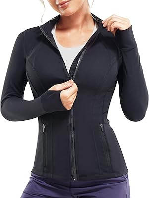 Veste de sport femme entièrement zippée pour l'entraînement et le running, coupe slim
