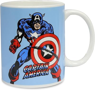 Tasse à café en céramique marvel captain america, 11 oz, multicolore
