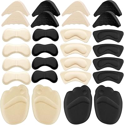 16 paires de talonnettes de remplissage de chaussures pour femmes, coussinets de talon