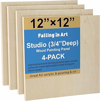 Ensemble de peinture sur toile en bois de bouleau brut, 4 pièces 12" x 12" 3/4" panneaux de studio pour le moulage d'art, l'artisanat, la peinture et plus encore. La boutique en ligne DIAYTAR COTE D'IVOIRE est une plateforme e-commerce de premier plan en Côte d'Ivoire, offrant une large gamme de produits à des prix abordables. Elle garantit une livraison rapide et fiable des commandes, permettant aux clients de recevoir leurs achats dans les délais prévus. La boutique en ligne mise sur la sécurité des transactions pour protéger les informations des clients.