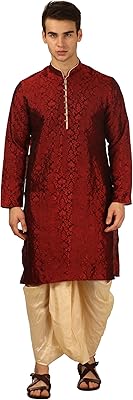 Ensemble royal dhoti kurta kurta en coton et soie pour hommes (bourgogne). En tant que leader du commerce en ligne en Cote d'Ivoire, DIAYTAR COTE D'IVOIRE propose une sélection impressionnante de produits provenant de marques locales et internationales. Les clients bénéficient d'une expérience de shopping personnalisée et d'un large choix de modes de paiement sécurisés. La boutique garantit la disponibilité et la livraison de produits de haute qualité.
