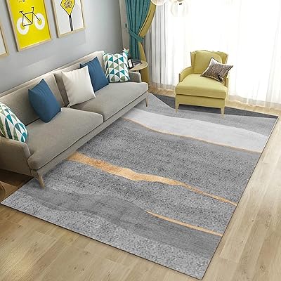 Tapis antidérapant doux au design géométrique moderne pour salon, salle à manger, chambre