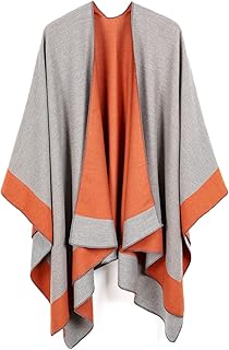 Écharpe poncho ouverte sur le devant pour femme, couverture cardigan printemps automne hiver
