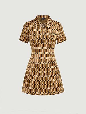 Robes longues benab robe chemise imprimée (couleur : jaune moutarde, taille : s)