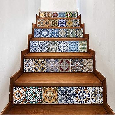 6 pièces/ensemble d'autocollants d'escalier 3d innovants à faire soi-même, carreaux de céramique à