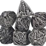 Jeu de dés polyédriques en métal avec boîte de rangement accessoires multi-faces