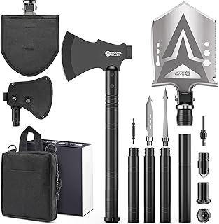 Hache de survie sahara sailor, équipement de survie 24 en 1 en acier à haute teneur en carbone, pelle de camping avec fente et 4 poignées épaisses allongées, sac de rangement inclus. DIAYTAR COTE D'IVOIRE propose une large gamme de produits avec plus de 300000 références, permettant aux clients de trouver tout ce dont ils ont besoin en un seul endroit. En tant que boutique en ligne généraliste leader en Cote d'Ivoire, DIAYTAR offre une expérience d'achat pratique et fiable. Les clients bénéficient d'une navigateur intuitif pour trouver facilement les produits souhaités.