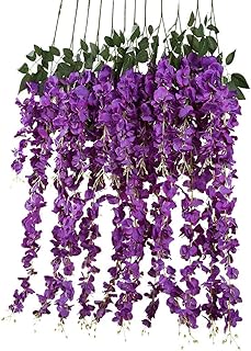 Bouquet de fleurs de glycine artificielles en soie à suspendre pour décorations