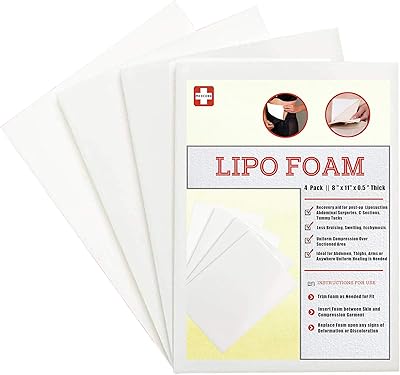 Paquet de 4 coussinets en mousse lipo - post-chirurgie abdominale - utilisation après