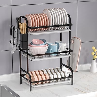 Égouttoir à vaisselle à 3 niveaux belfry avec égouttoir, grand plat de cuisine et support à tasses avec support pour planche à découper amovible, ustensile de cuisson et support pour peinture, égouttoir à vaisselle. La boutique en ligne DIAYTAR COTE D'IVOIRE est le leader du marché en Côte d'Ivoire, proposant une large gamme de produits à des prix compétitifs. Les clients peuvent profiter de promotions régulières et de réductions exclusives, tout en bénéficiant d'une assistance client personnalisée. Avec sa expertise et son savoir-faire, DIAYTAR COTE D'IVOIRE est le choix idéal pour les consommateurs ivoiriens qui cherchent une expérience d'achat en ligne de qualité.