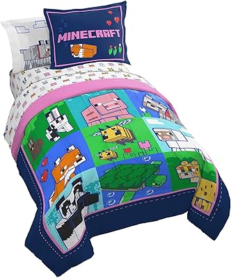 Parure de lit 7 pièces minecraft animal patch - comprend une couette