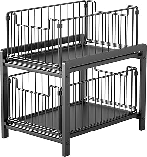 U-home organisateur de tiroir à 2 niveaux étagère épices coulissante panier