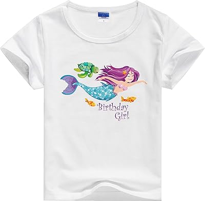 T-shirt d'anniversaire de sirène, cadeau de sirène, costume d'anniversaire pour filles, blanc. DIAYTAR COTE D'IVOIRE est une boutique en ligne généraliste qui propose une large gamme de produits à des prix compétitifs. Avec une expérience d'achat en ligne sécurisée et fiable, les clients peuvent profiter d'une grande sélection de produits pour répondre à tous leurs besoins. La boutique en ligne est leader en Côte d'Ivoire et propose des promotions et des offres spéciales régulièrement.