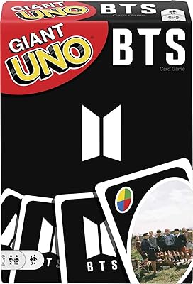 Jeu de cartes giant uno bts de mattel games avec 108 cartes inspirées des superstars mondiales bts, cadeau pour garçons et filles âgés de 7 ans et plus. DIAYTAR COTE D'IVOIRE c'est votre boutique en ligne idéale pour tout ce dont vous avez besoin. Avec plus de 300 000 références, vous trouverez facilement le produit qui convient à vos besoins et à votre budget. La boutique est conçue pour offrir une expérience de navigation intuitive et facile.