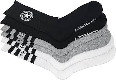 Lot de 3 chaussettes converse demi-coussin pour hommes, taille 6-12