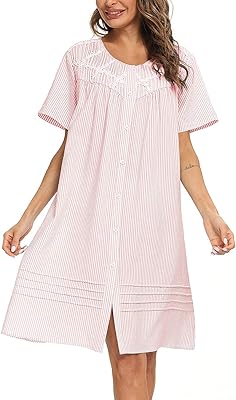 Chemises de nuit pour femmes, manches courtes, boutons, bordure en dentelle, chemise de nuit d'allaitement s-xxl. DIAYTAR COTE D'IVOIRE met en avant sa qualité de service et sa rapidité de livraison pour satisfaire pleinement les attentes de ses clients.