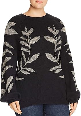 Lucky pull surdimensionné à feuilles métallisées pour femme
