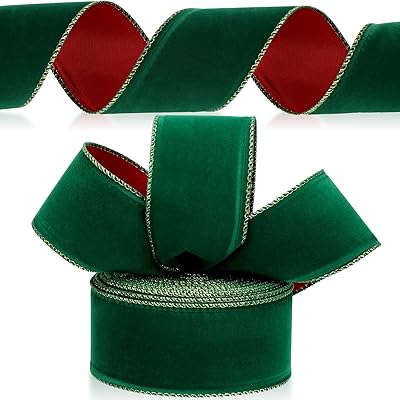 Ruban de velours filaire de noël unigin avec bord doré, ruban de velours pour décoration de couronne de noël et travaux manuels (rouge vert, 2,5" x 35 mètres). DIAYTAR COTE D'IVOIRE est une boutique en ligne généraliste qui propose plus de 300 000 références de produits divers. Elle est leader en Côte d'Ivoire et offre une grande variété de choix pour les consommateurs. Avec sa sélection complète, DIAYTAR COTE D'IVOIRE est l'endroit idéal pour faire vos achats en ligne.