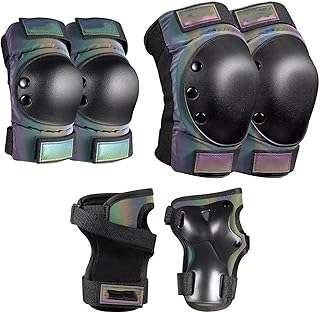 Ensemble d'équipement de protection de sport pour adolescents et adultes, genouillères, coudières, poignets
