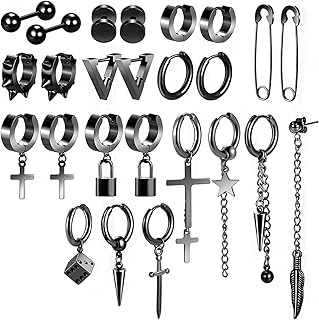 Boucles d'oreilles noires pour hommes boucles d'oreilles à tige pour hommes boucles d'oreilles à tige en acier inoxydable noir pour hommes et femmes ensemble de piercings corporels. DIAYTAR COTE D'IVOIRE se distingue par son approche innovante du-commerce en ligne, offrant aux clients ivoiriens une expérience d'achat unique et personnalisée. Avec plus de 300 000 références, cette boutique en ligne répond à tous vos besoins, du quotidien au plaisir.