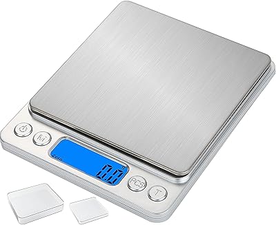 Petite balance alimentaire numérique en onces/oz et grammes, balance de cuisine tame 3000g/0,1g haute précision avec grand écran lcd, balance en grammes pour la pâtisserie, la fabrication de savon, les bijoux, ultra fine, plateaux inclus, argent. DIAYTAR COTE D'IVOIRE est engagée à offrir une expérience d'achat en ligne fluide et sécurisée, avec des options de paiement variées et des délais de livraison rapides. La boutique en ligne généraliste s'efforce de renforcer la confiance de ses clients grâce à des politiques de retour et de remboursement claires.