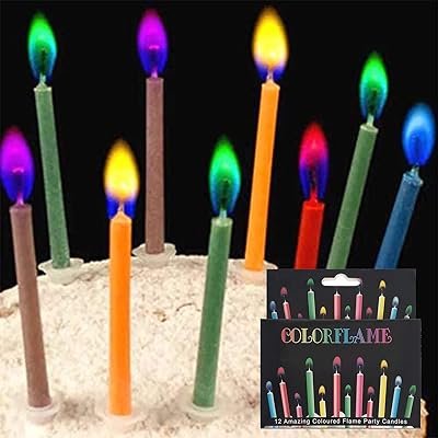 Bougies de gâteau d'anniversaire hystevo® bougies de joyeux anniversaire à flammes colorées