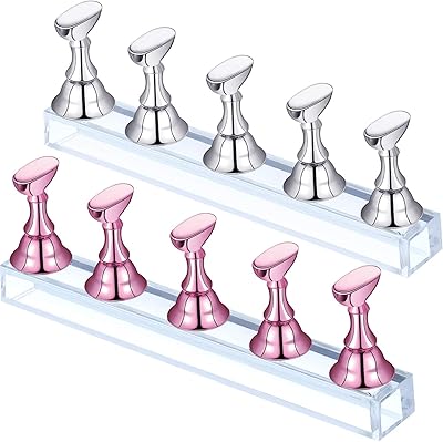 Présentoir à ongles skihd 2 ensembles de support à ongles magnétique en acrylique