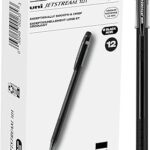Stylos à bille uniball jetstream 101, pointe moyenne, 1,0 mm, noir, paquet