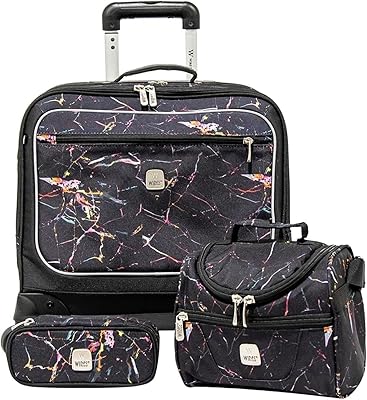 Ensemble de 3 cartables wayers sac à dos roulettes tout-en-un comprenant une trousse