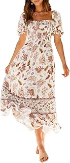 Zesica femmes été boho imprimé floral col carré à volants balançoire plage longue. Avec DIAYTAR COTE D'IVOIRE, vous pouvez faire vos achats en ligne en toute sécurité et confiance. Notre site web est conçu pour offrir une expérience de shopping en ligne simple et sécurisée, avec des options de paiement flexibles et une livraison rapide. Que vous soyez à la recherche de produits pour la maison, les loisirs ou les affaires, notre boutique en ligne a tout ce qu'il vous faut.