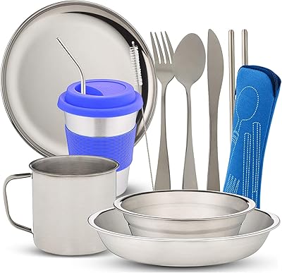 Ensemble de vaisselle de camping 10 pièces - kit de désordre de camping