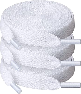 Lacets de chaussures de sport en tissu javest (blancs, 3 paires)