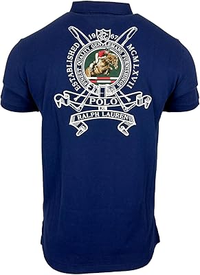 Polo ralph lauren custom big pony polo en maille coupe ajustée pour hommes