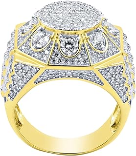 Bague en argent plaqué or jaune 14 carats parsemée de pierres de zircone