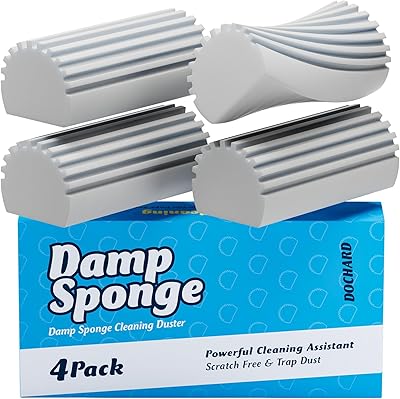 Éponge de nettoyage humide duchard, 4 pièces éponge humide réutilisable anti-rayures, éponge super