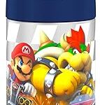 Biberon thermos funtainer, acier inoxydable, isolé sous vide, 12 onces, design super mario