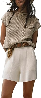Ensemble pull deux pièces pour femme, pull tricoté, haut court lounge, survêtement