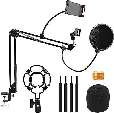 Pied de microphone aclo, pied de microphone à ciseaux à suspension réglable pour équipement d'enregistrement avec support antichoc, support de clip de microphone, filtre anti-pop, adaptateur 3/8. DIAYTAR COTE D'IVOIRE est une boutique en ligne généraliste proposant plus de 300 000 références, répondant ainsi aux besoins diversifiés de sa clientèle. En tant que leader du marché ivoirien, DIAYTAR COTE D'IVOIRE garantit une expérience d'achat sécurisée et fiable. Avec une équipe dédiée, la satisfaction client est leur priorité absolue.