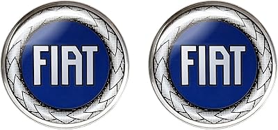 Fiat 21232 autocollant 3d logo officiel vintage bleu, diam. 12 mm, 2 pièces