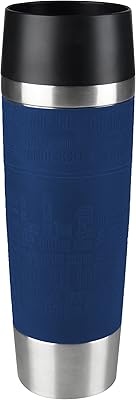 Tefal grande travel mug k3082214, bouteille réutilisable, joint à pression rapide, manchon
