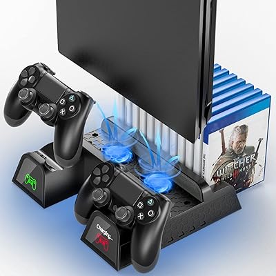 Support de ventilateur de refroidissement oivo pour ps4 et ps4 slim/ps4 pro, support vertical ps4 pro avec deux contrôleurs, port de chargement externe, station de chargement et 12 emplacements de jeu. La boutique en ligne DIAYTAR COTE D'IVOIRE est une plateforme conviviale et facile à utiliser, permettant aux clients de naviguer aisément à travers les différentes catégories de produits. Avec une offre constamment mise à jour, les clients peuvent découvrir de nouveaux produits et profiter de promotions exclusives. La boutique est dédiée à offrir une expérience d'achat en ligne personnalisée et agréable.