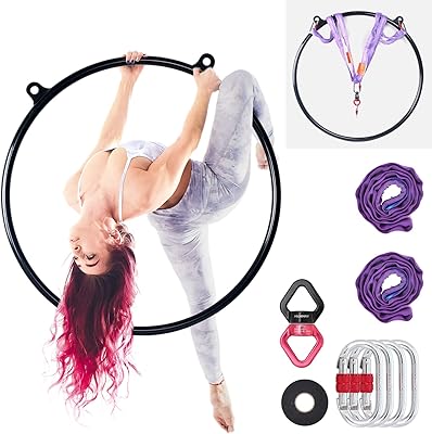 Ensemble double cerceau bryorman lyra hoop avec gréement aérien, cerceau aérien en acier