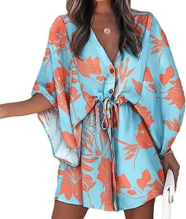 Robe d'été décontractée pour femme avec col en v, imprimé floral, manches amples et cordon de serrage à la taille. DIAYTAR COTE D'IVOIRE est la référence en matière de boutique en ligne en Côte d'Ivoire, avec une offre de produits très diversifiée qui s'étend des produits alimentaires aux accessoires de mode. Cette boutique en ligne garantit la satisfaction de tous les clients avec ses prix compétitifs et sa livraison rapide. DIAYTAR COTE D'IVOIRE est le partenaire idéal pour faire vos courses en ligne.